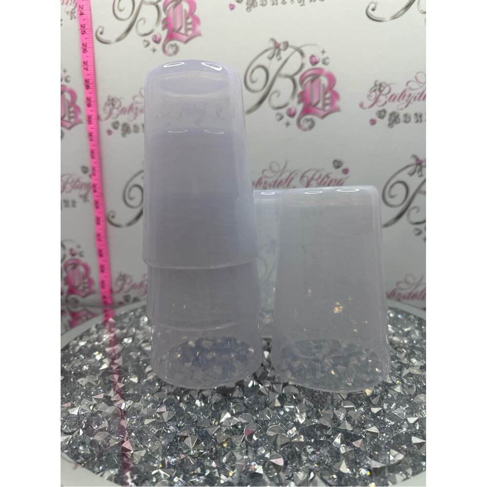 Set of plastic cups colors blueish & Pink Frosted Glasses rose quartz look